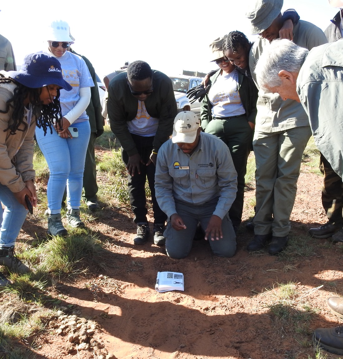 A tracker being trained in footprint identification technology